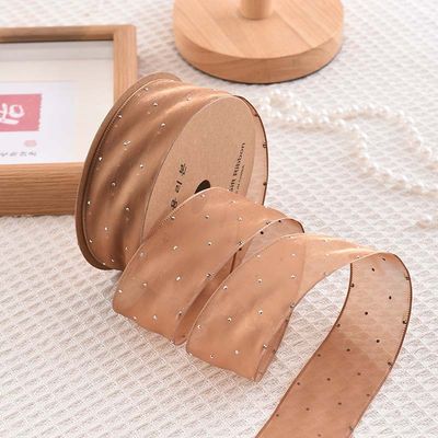 4cm*18m 선니 다이아몬드 폴리에스터 오르간자 리본 고품질 선물 리본