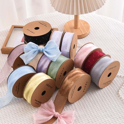 4cm*18m 선니 다이아몬드 폴리에스터 오르간자 리본 고품질 선물 리본