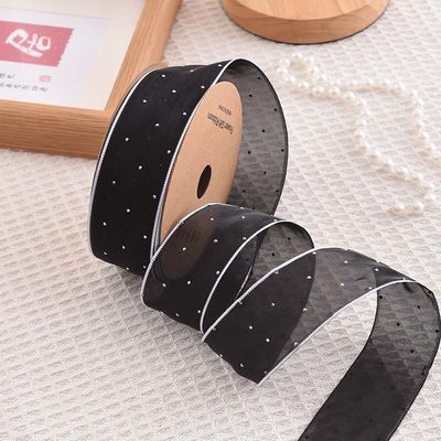 4cm*18m 선니 다이아몬드 폴리에스터 오르간자 리본 고품질 선물 리본