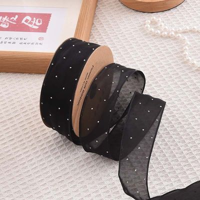 4cm*18m 선니 다이아몬드 폴리에스터 오르간자 리본 고품질 선물 리본