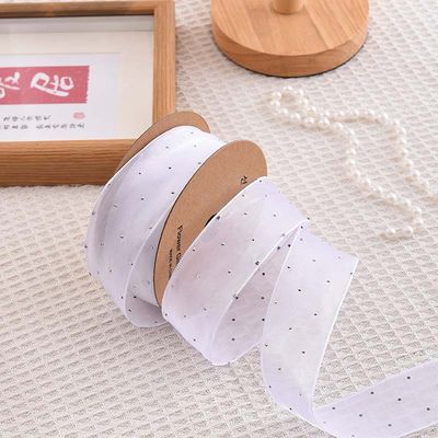 4cm*18m 선니 다이아몬드 폴리에스터 오르간자 리본 고품질 선물 리본