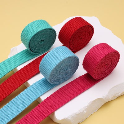 20mm-50mm 두꺼운 폴리에스터 솜 랩링 학교 가방 배낭 핸드백 캔버스 스트랩 단단한 색상 평면 직물 스트랩