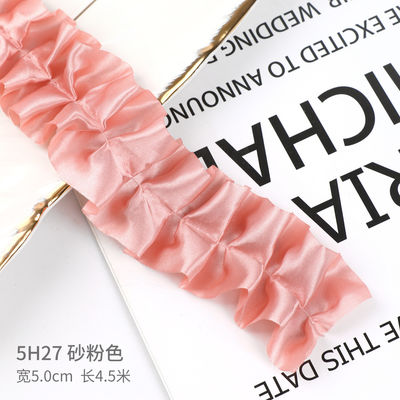 4.0cm*4.5m 꽃 포장을 위한 뭉클한 가장자리 폴리에스터 리본