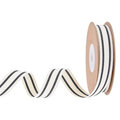 10mm-38mm*10y 검은색 및 빨간색 줄무늬 면 리본 선물 포장 및 의류 액세서리